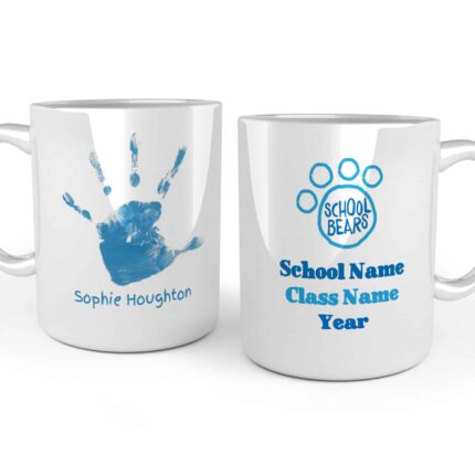Individual hand print on a mug