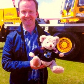 Paul Hudson with Toynton School Bear