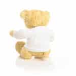 Rear left side view of edward teddy bear honey
