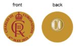 Coronation pin badge showing both sides