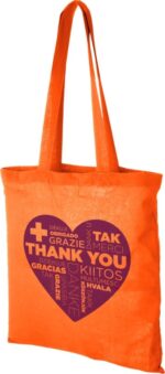 orange madras tote bag