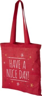 red madras tote bag