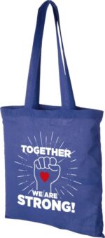 blue madras tote bag