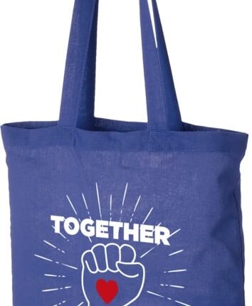 blue madras tote bag